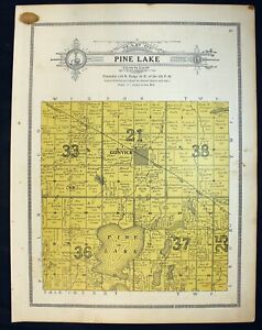 1912 Plat Map Pine Lake Township Clearwater County Minnesota Gonvick