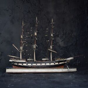19th Century Folk Art Encased Ship Diorama