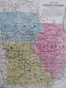 Iowa Illinois Missouri Chicago St Louis American Midwest 1853 Map