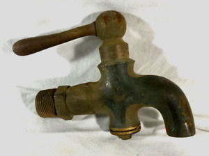 Vintage Brass Gold Spigot Tap Old Original Plumbing House Farm Garden 1 Inch