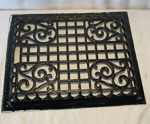 Antique Ornate Cast Iron Grate Old Floor Register Heat Vent 13 3 8 X 10 1 2 