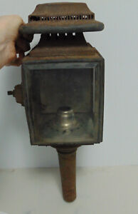 Antique Vintage 18 T Candle Light Carriage Coach Lamp W Beveled Glass
