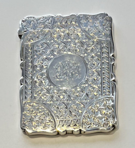 Antique Solid Silver Card Case Hilliard Thomason 1892