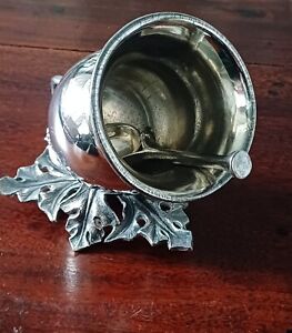 Vintage Rare Silver Plate Scottish Thistle Sugar Bowl With Unique Spoon