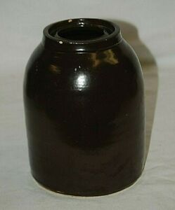 Antique Primitive Salt Glazed Stoneware Crock Pickling Canning Jar Farm Jug C