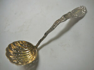 Durgin Louis Xv Sterling Silver Sugar Sifter 5 1 4 Mono Gold Washed Bowl