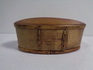 Antique Primitive Bent Wood Shaker Pantry Box Oval 6 5 