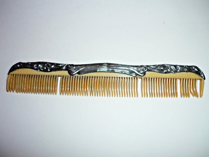 Antique Comb With Sterling Silver Top
