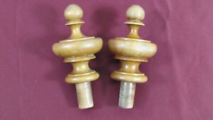 Antique French Finials Wood Stairway Newel Staircase Post Ornament Salvage Pair