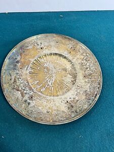 Meriden S P Co International S Co Silver Plated Circular Footed Tray Platter 12 