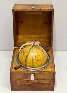 Celestial Marine Navigational Instrument Russian Ship Globe In Wooden Box