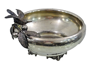 Antique American Silver Plated Fruit Bowl Figural Bird Cherry Fine Quality 1870s