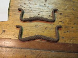 Lot Of 2 Early Vintage Dresser Fancy Drawer Baile Handles Salvaged 60 Iron