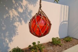 Reproduction Red Glass Float Ball With Fishing Net 12 F 960