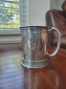 Antique 1879 Gorham Sterling Silver 2405 Child Christening Cup Mug 122g Engraved