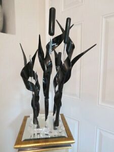 Vintage Signed E W Norman Abstract Lucite Plant Sculpture 31 