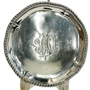 Georgian Parker Wakelin England Sterling Silver Footed Small Salver Tray 1770