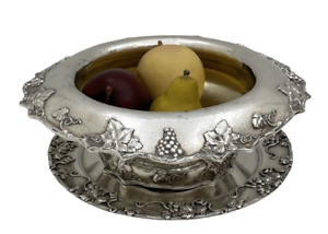 Gorham Sterling Silver 1912 Hammered Centerpiece Bowl Underplate Art Nouveau