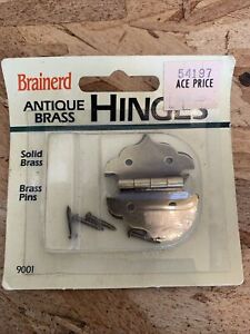 Vintage Brainerd Mfg Small Brass Hinges Nos