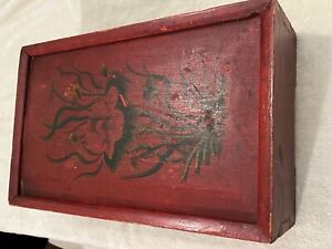 Antique Chinese Red Portable Traveling Scholars Desk