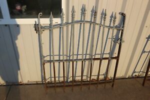 Antique Ornate Victorian 1800s Wrought Iron Fence Garden Gate Spear Point Finial