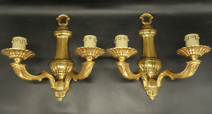 Large Pair Of Sconces Louis Xv Style Bronze French Antique