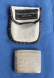 1930s Black Starr Frost Gorham Sterling Silver Compact Cloth Bag Mirror Makeup