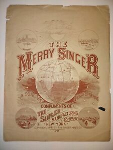 Vintage Singer Sewing Machine 1891 Advertisement Rare Sheet Music