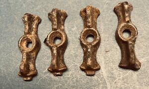 4 Old Cabinet Turn Button Latches Bow Tie Cast Iron Used For Jelly Cupboard
