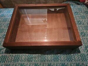 Antique Wooden Glass Counter Display Case From 19th Century