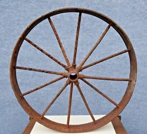 Early 1900 S Wagon Cart Wheel 26 Diameter All Metal 12 Spokes 4 5 Thick