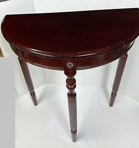 Lovely Vintage Demi Lune Console Table In Flamed Mahogany