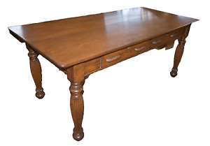 Antique Large Oak Library Table