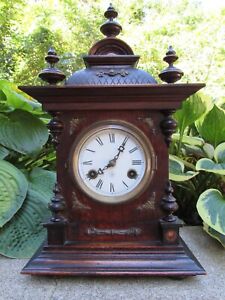 Gorgeous Antique German Junghans Mantel Clock Circa 1890