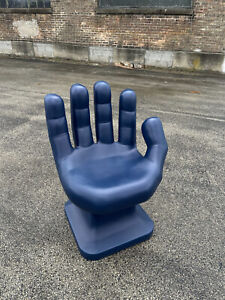 Navy Blue Right Hand Shaped Chair 32 Tall Adult Size 70 S Retro Icarly New