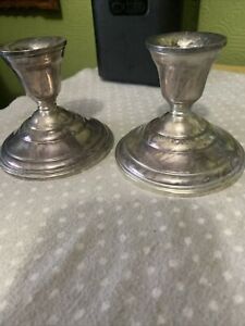Vintage Sterling Candlesticks Weighted Candle Holders Set