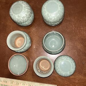 Korean Style Celadon Porcelain Tea Caddies Marked Creation