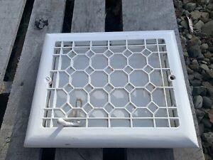 Vintage Metal Heat Grate Vent Floor Register White Honeycomb Octagon