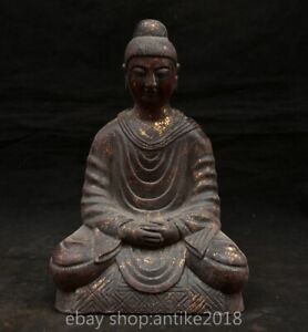 10 Old Chinese Copper Gilt Buddhism Figure People Buddha Statue Sculpture