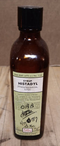 Vintage Amber Brown Pharmacy Apothecary Bottle Eli Lilly Company Histadyl Sy