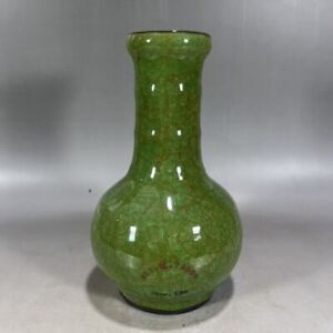 8 9 Antique Song Dynasty Porcelain Guan Kiln Mark Ice Crack Spiral Pattern Vase
