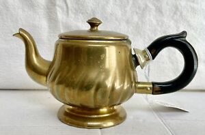 Antique English Solid Brass Teapot Stamped