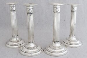 4 Antique Gorham Sterling Silver Neoclassical Doric Column Candlesticks A2561