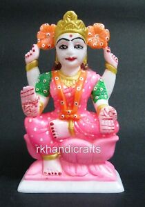 6 5 Inches Hand Carving Work Table Master Piece For Room Marble Laxmi Maa Statue