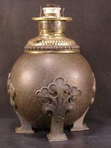 Rare Antique Bradley Hubbard B H Arts Crafts Mission Ball Banquet Oil Lamp 19 C