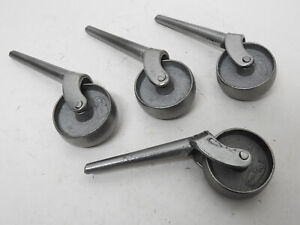 4 Antique 3 Cast Iron Furniture Casters 1 Wheels Old Vintage Metal Industrial