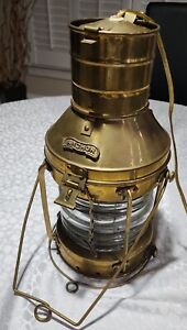 Vintage 1940s Anchor Brass Copper Ship Oil Electric Lantern Navy Maritime Rare