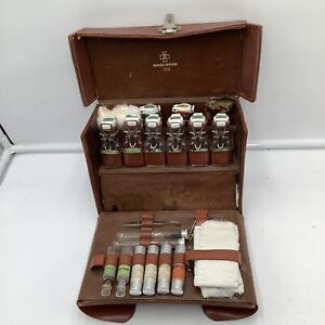 Unusual Antique French Medical Apothecary Doctor Travel Kit Bag