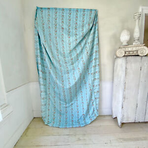 Pale Blue French Bed Cover Bedspread Spread Daybed Textile Floral Stripe Satin