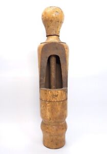 Antique Primitive Wood Hand Tool Wine Bottle Corker Plunger Press Germany